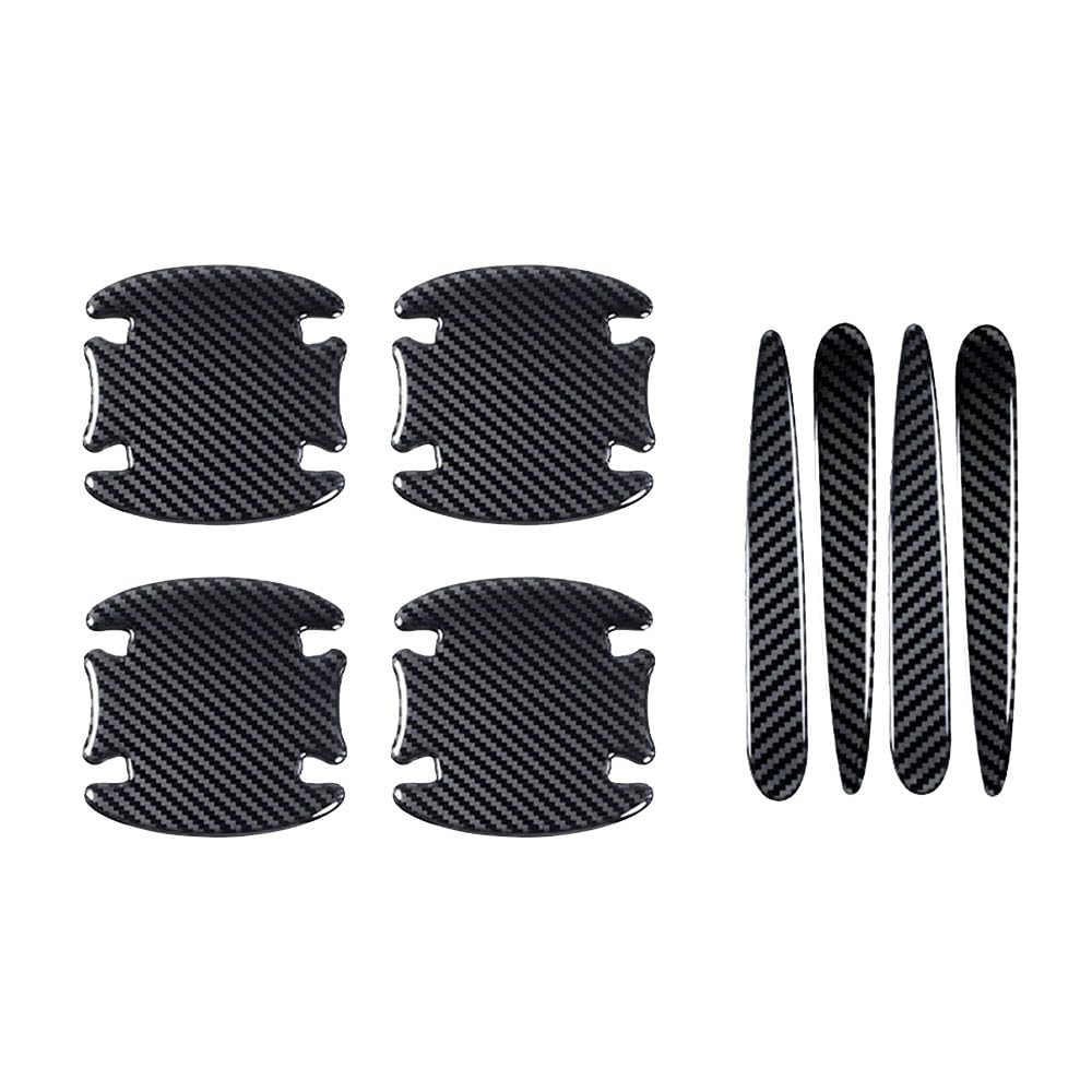 Aazeng 8Pcs Car Door Handle Protector Sticker For Peugeot 208 (A9 P21 2012-2025 2026),Car Door Cup Handle Paint Scratch Protector Sticker,Flexible Carbon Fiber Style Protective Stickers,