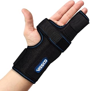 Vissco Boxer's Support Brace with Detachable Splints for Finger Fracture, Trigger Finger - Left/Right (Black)