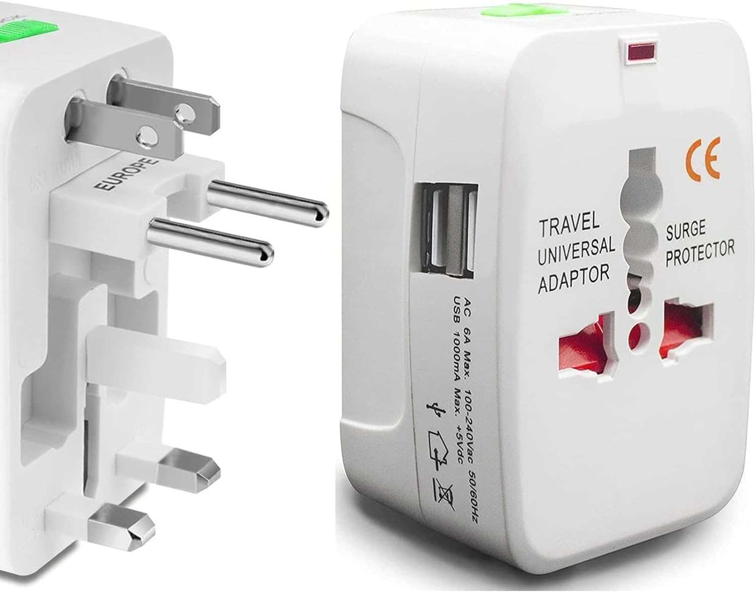 Hi-Plasst All-in-One Universal Travel Adapter with 2 USB Ports | Worldwide Charger Plug for 150+ Countries | Surge Protection & LED Indicator | Compatible with Phones, Laptops, and Mobile Devices-image-30
