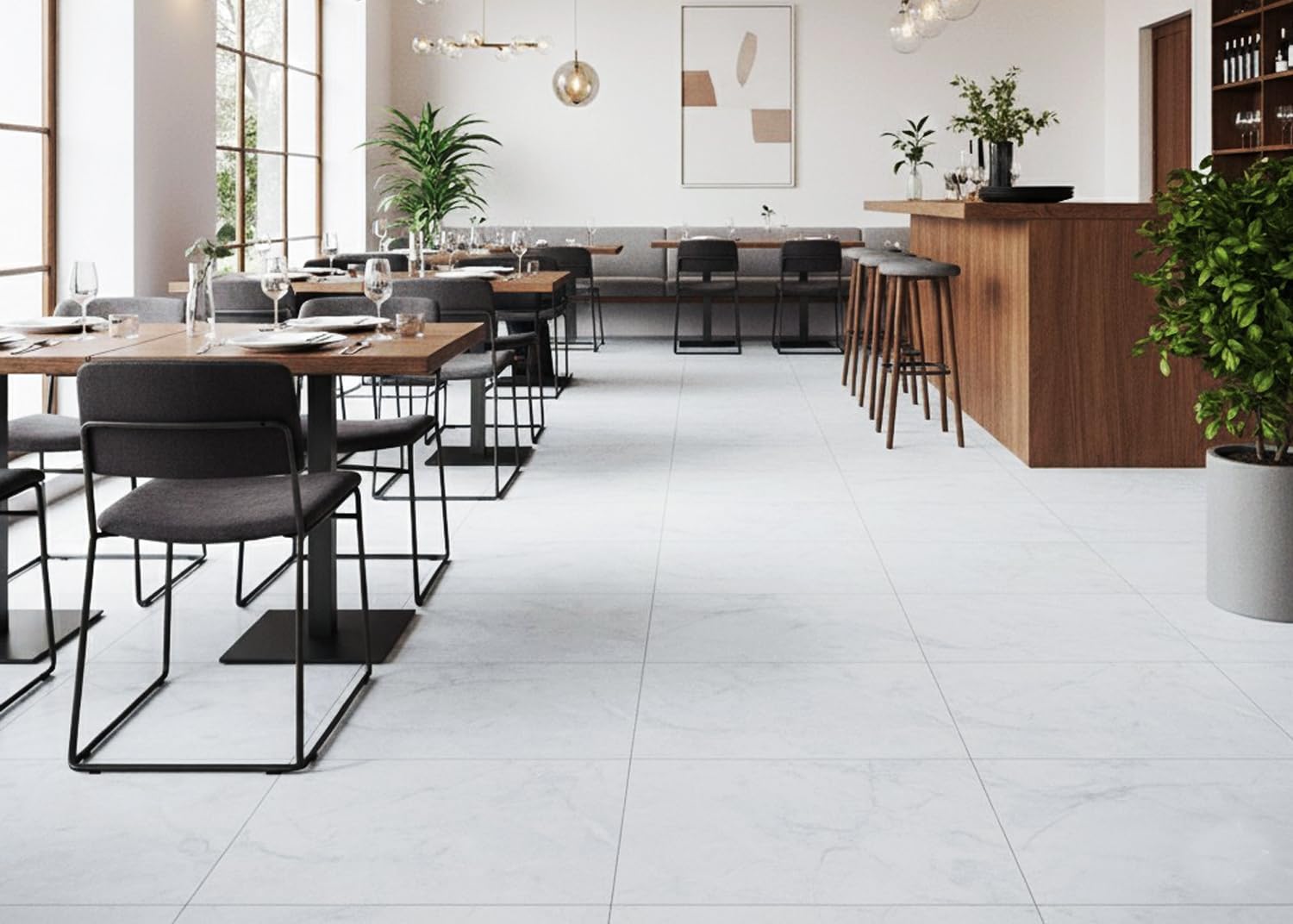 ROSEROSA LVT-ECK-304 - Piastrelle per pavimenti in vinile con nucleo rigido effetto marmo, 40 cm x 40 cm, spessore 2 mm, impermeabili, autoadesive, durevoli