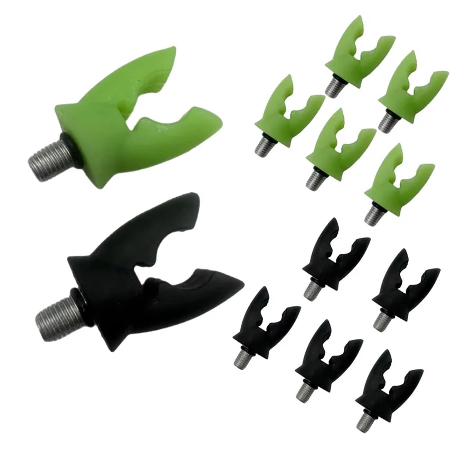 Zovloer 6 Pcs Carp Fishing Rod Rest Head Rubber Gripper For Fishing Alarm And Buzz Bar(Green)