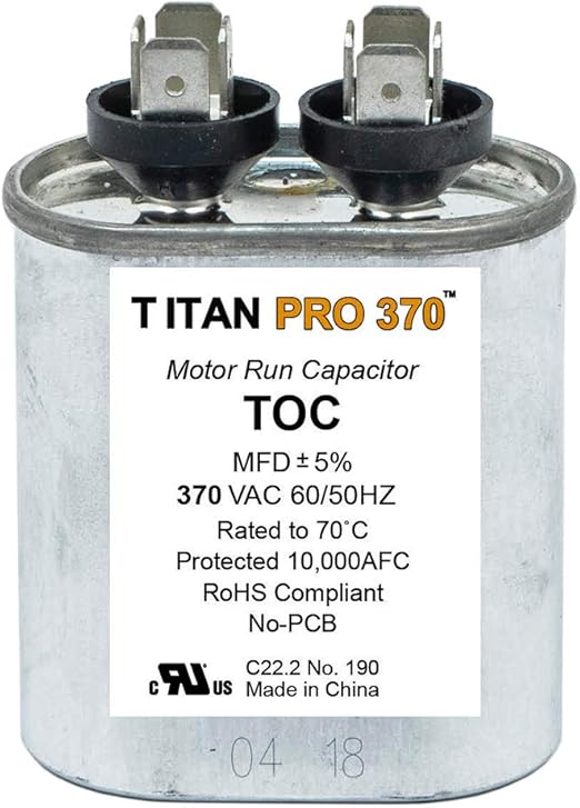 Packard TOC7.5 7.5 X 370 Run Capacitor Oval