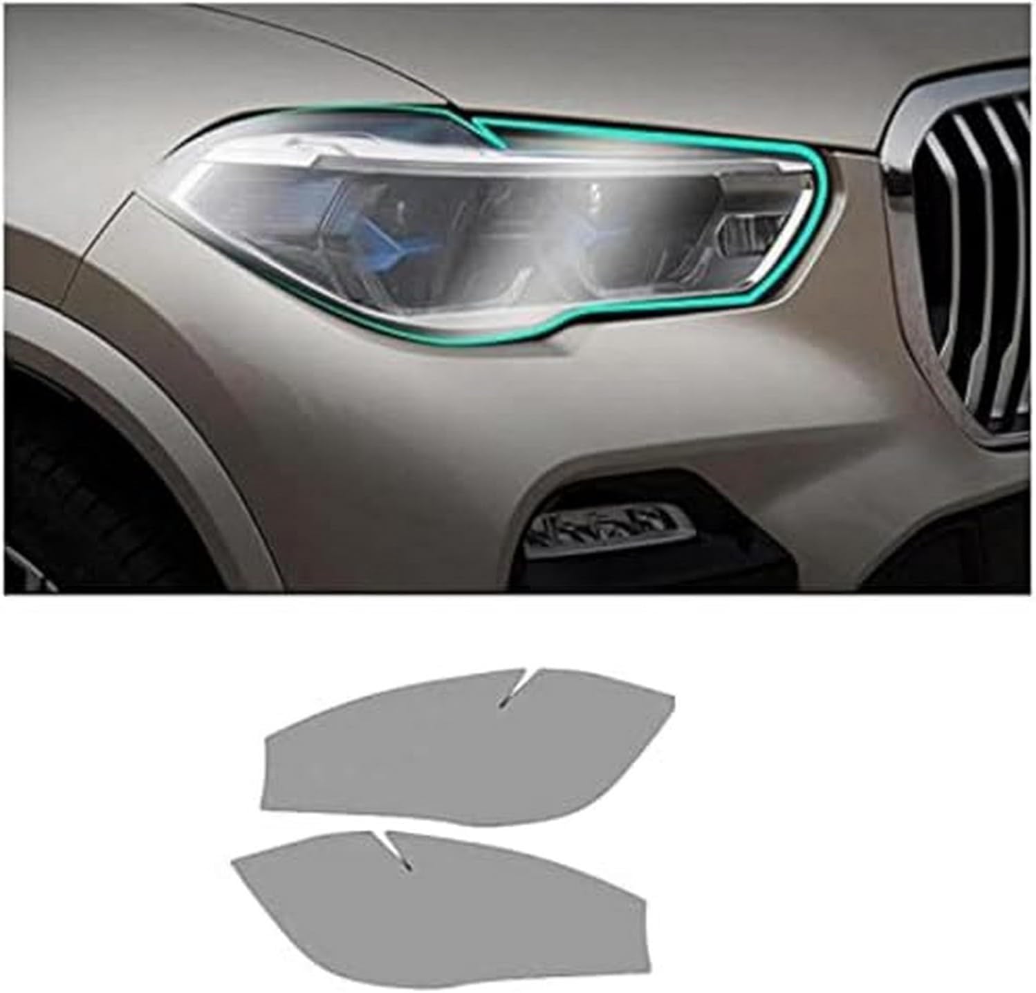 SamLng Car Front Light Film for BMW X5 X6 F15 F16 2014-2018 Car Headlight Protective Film Front Light Transparent Blackened TPU Sticker Car Accessories Car Headlight Protective Film
