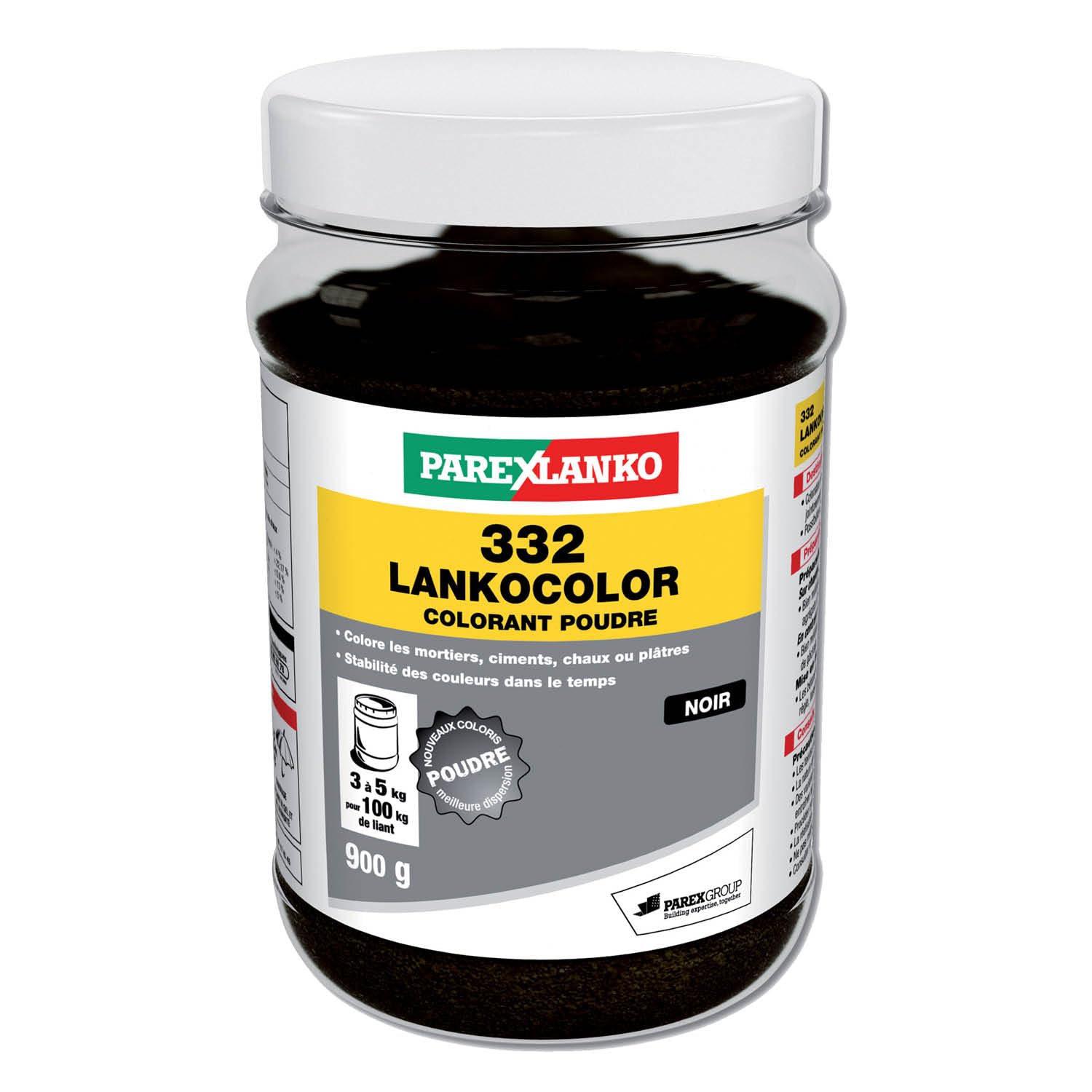 Parexlanko LankoColor 332 Colorant en poudre Noir 900g pour mortier et béton