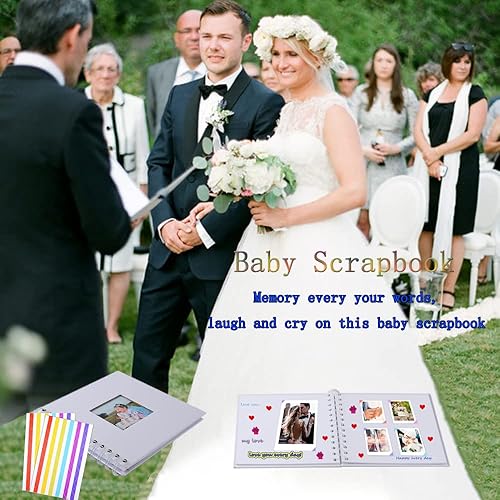 Miniatura 4 de Álbum de fotos de álbum de recortes con páginas de papel negro, álbum de recortes de bricolaje, páginas de hojas negras para boda, aniversario,