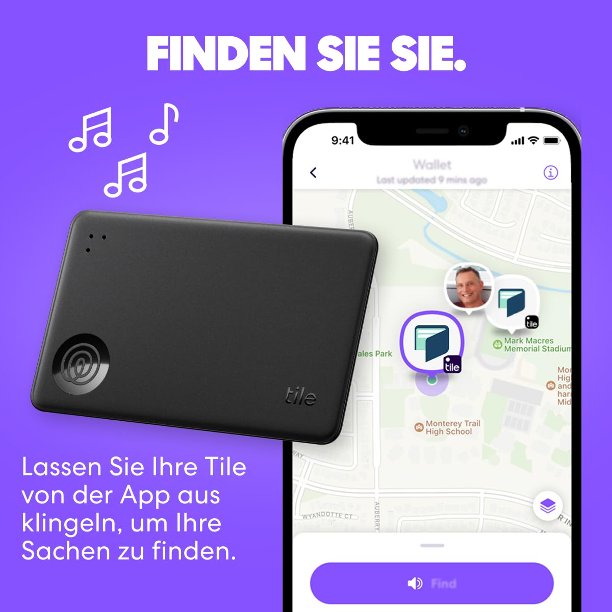 Life360 Tile Slim - Geldbörsenfinder, Bluetooth-Tracker und Gegenstandsfinder für Gepäckanhänger, Reisepässe und mehr. iOS- & Android-kompatibel. Handy-Finder. 1er-Pack (Navy Blaze)