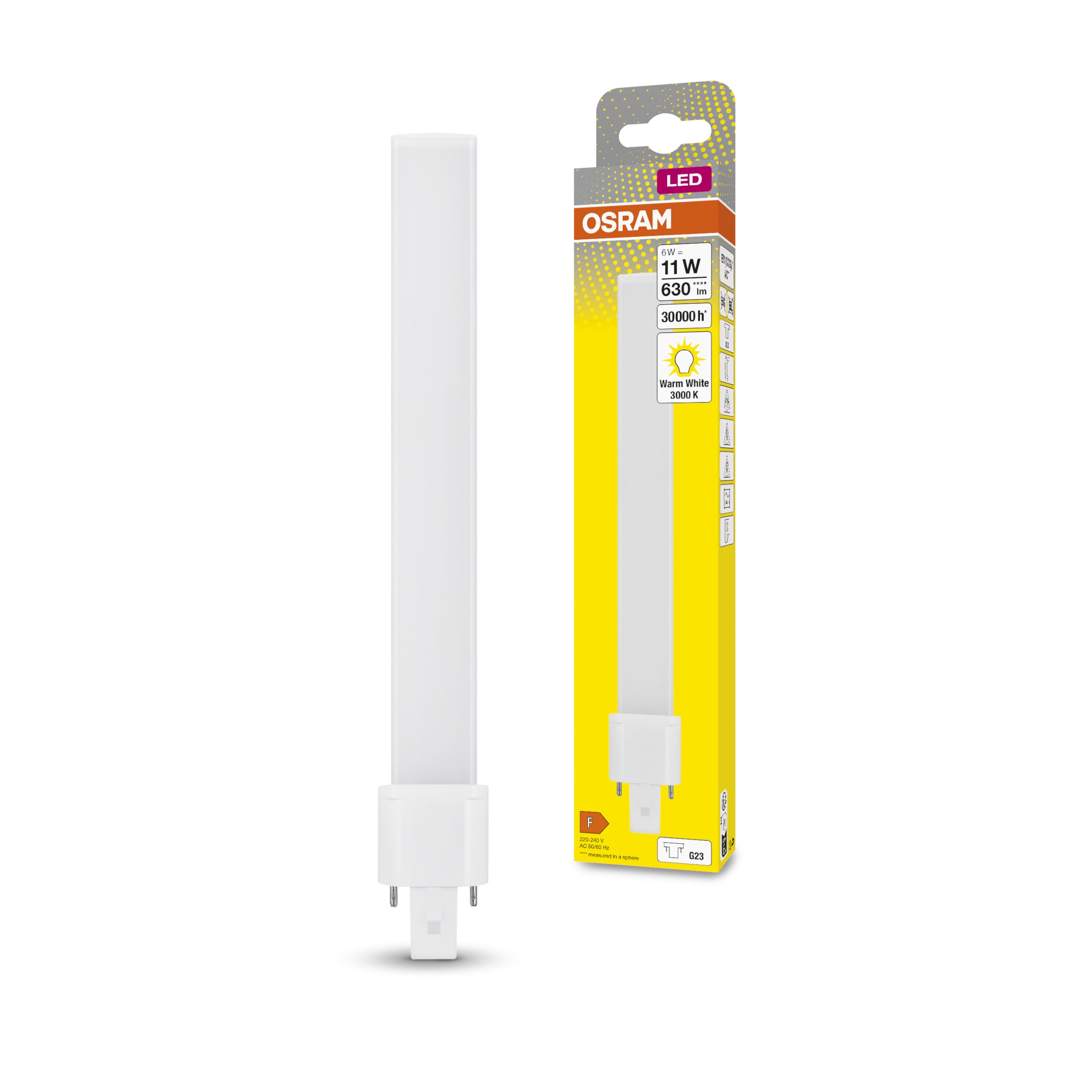 Osram DULUX S11 LED-Lampe, G23-Sockel, 6 W, 630 lm, Warmweiß 3000 K