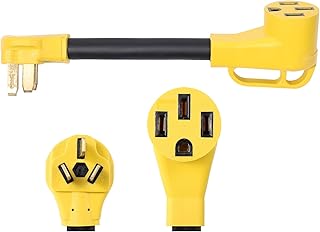 ONETAK NEMA 10-50P to 14-50R 240V 50 Amp 3 Prong Dryer Male Plug to 4 Prong Generator Female Outlet Receptacle EV Charger Compatible Tesla Gen 2 Power Cord Adapter