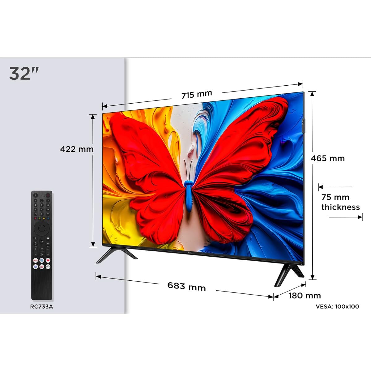 TCL 32S5K FHD QLED 32インチ TCL QLED TV 32S5K 32 Full HD Smart TV Google TV Dolby Audio WiFi