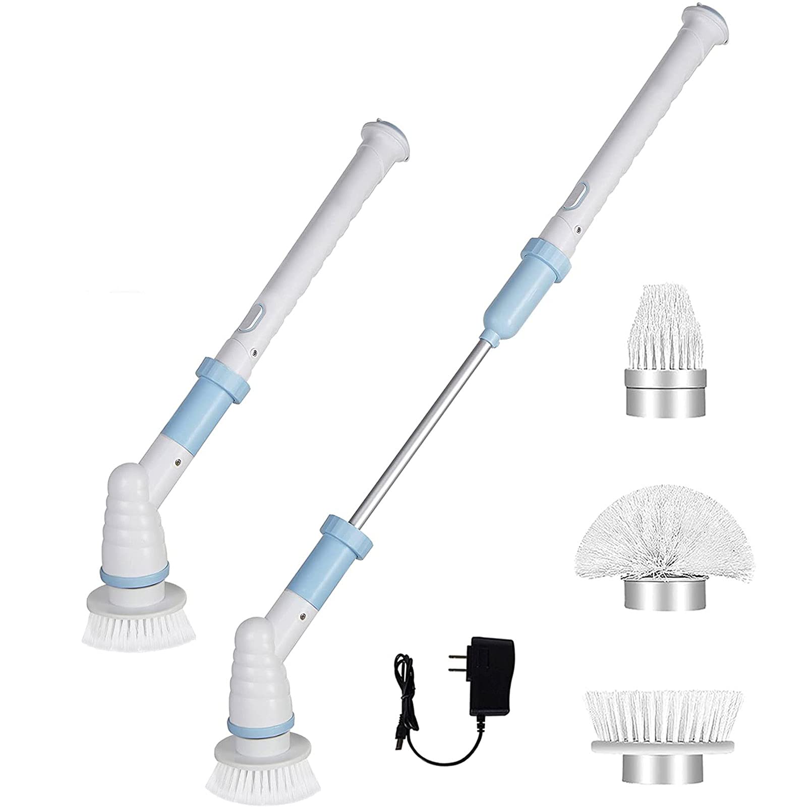 Bilim Cordless Long Handle Electric Mop, Household Cleaning Tool, Portable Spin Scrubber,for Bathroom/Wall/Tile Floor/Bathtub/Baseboard/Toilet/Kitchen (Rechargeable 01)