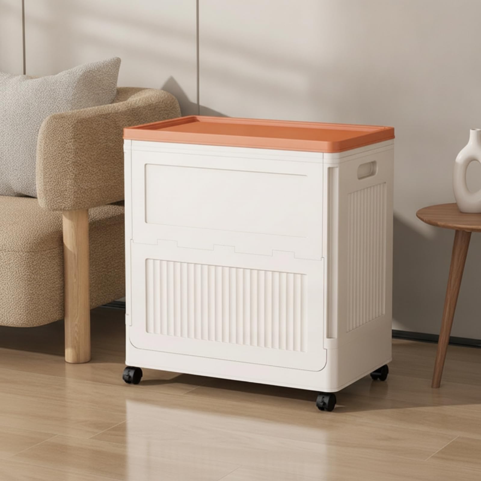 Boîte Rangement pour Vêtements Mobile, Gris, 50 Cm
