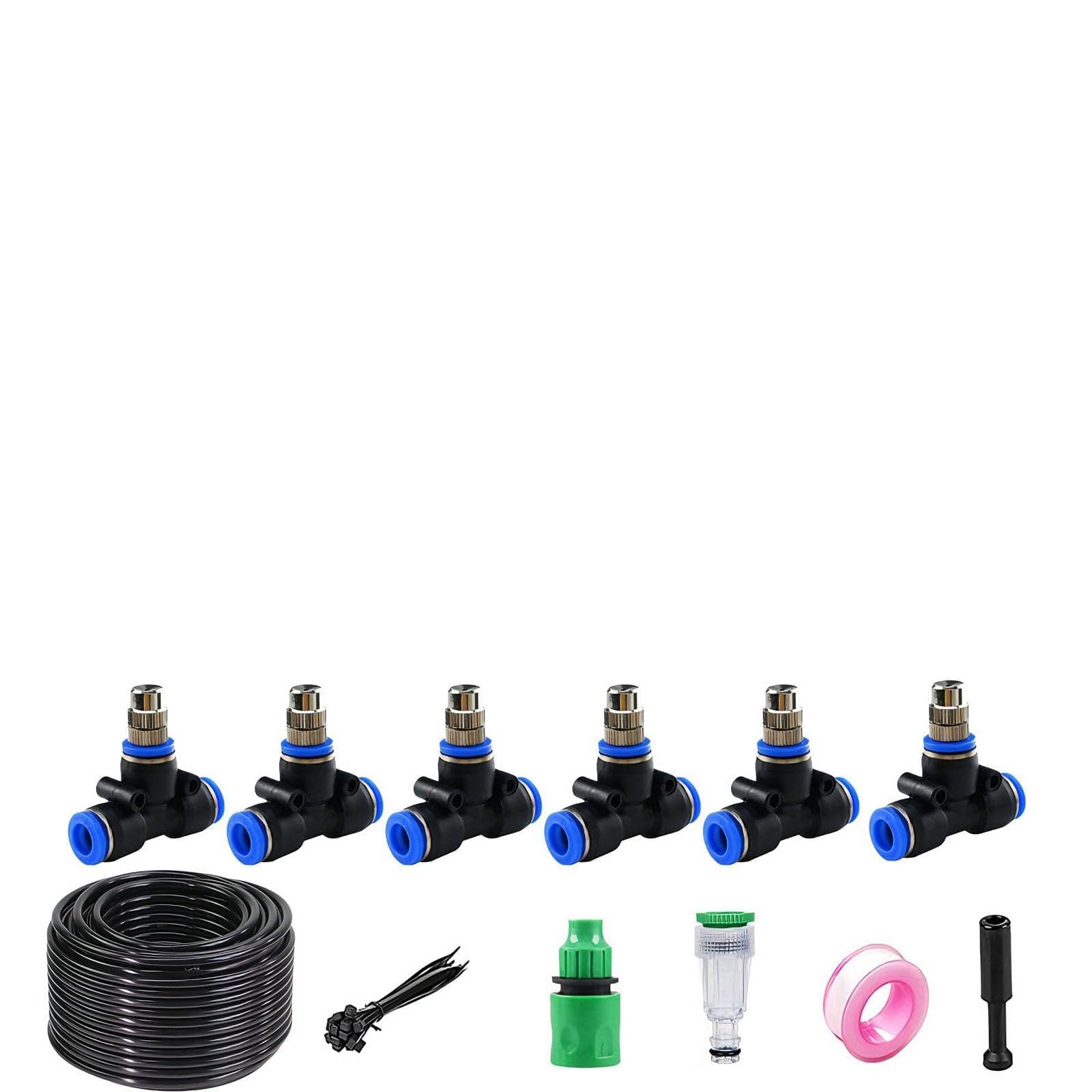 Bewässerungssystem-Kit, Gartenbewässerungssystem, automatische Tropfpflanzenbewässerungsgeräte, verstellbarer Sprühbewässerungsschlauch für Ga Schwarz 20m 912 pipe + 20 sets of quick-connect fittings