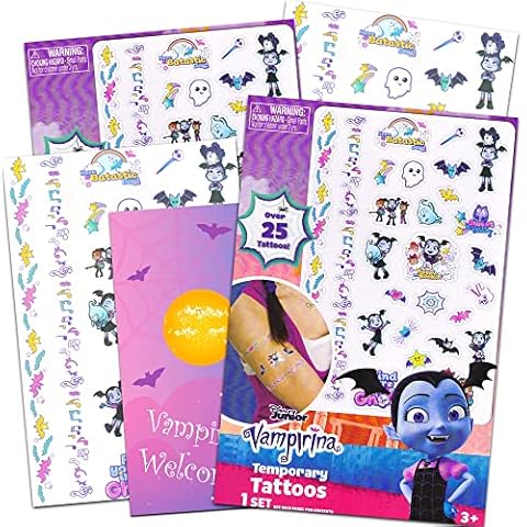 Disney Vampirina Tattoos Party Supplies Pack ~ Bundle Includes 50 Vampirina Temporary Tattoos with Bonus Batty Door Hanger (Vampirina Party Favors) Cover