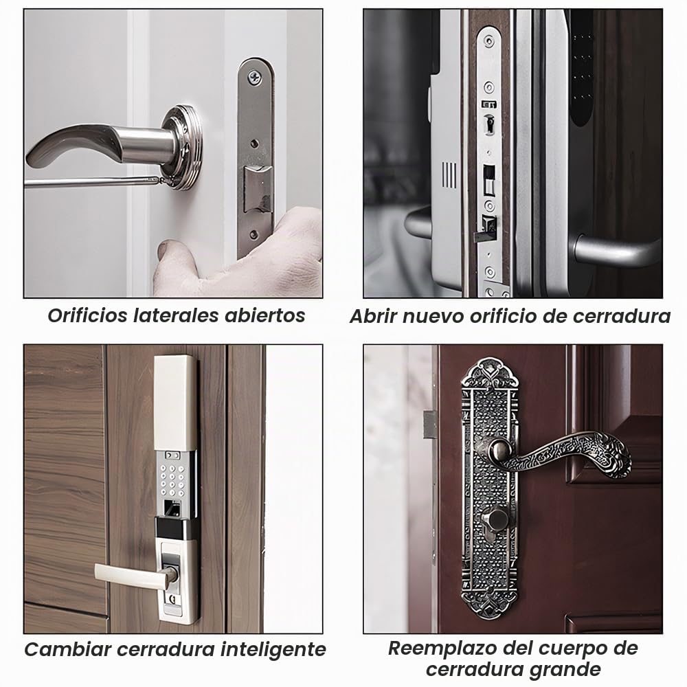 DUEBEL Kit de abridor de orificios para cerradura de puerta para instalar puertas, kit de mortaja para cerradura de puerta de madera, plantilla para máquina de mortajar, kit de instalación de cerradur
