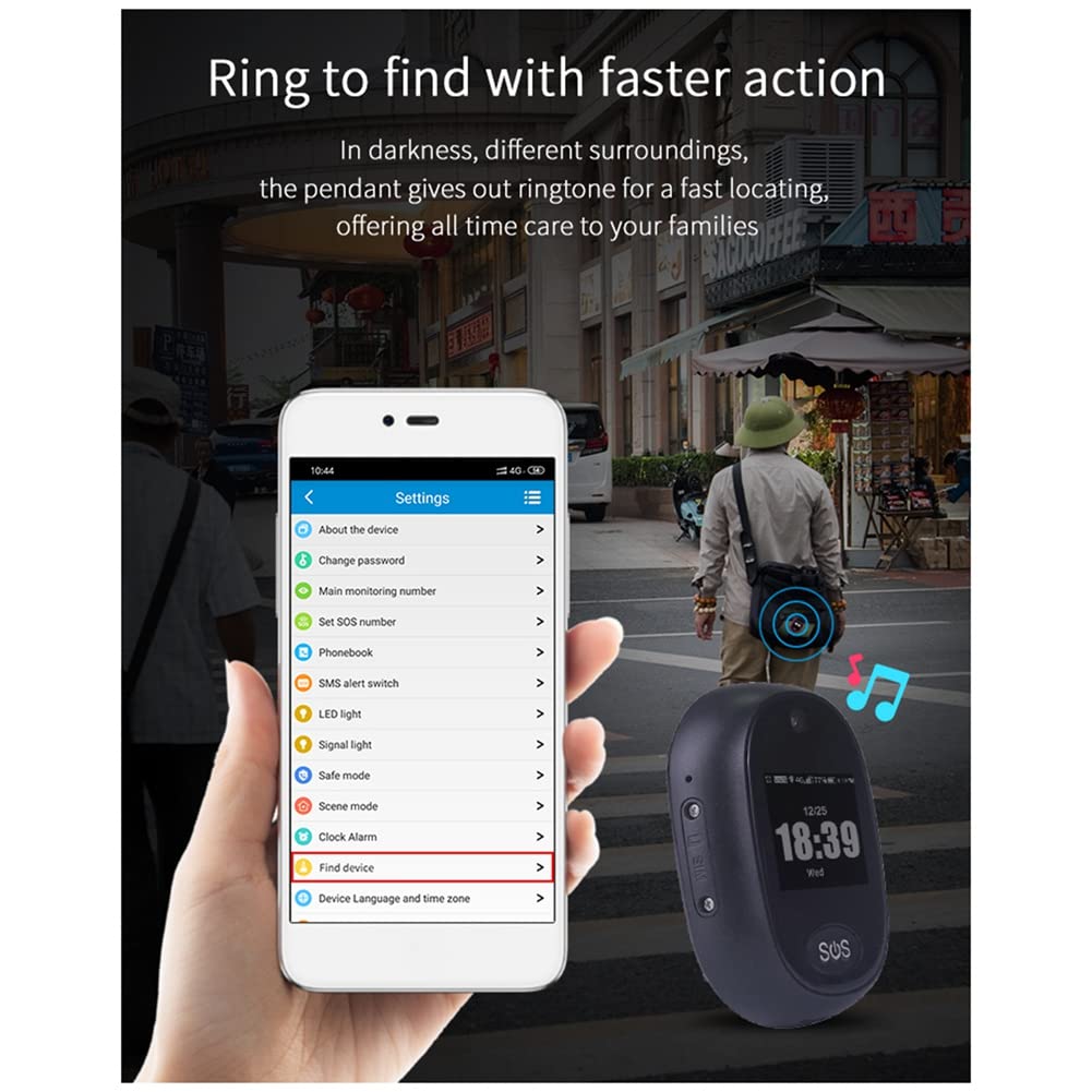 melairo Colgante de Seguimiento GPS 4G V45 para NiñOs Mayores Mini GPS Rastreador Personal Alarma Reloj Parlante una Prueba de Agua (Rojo)
