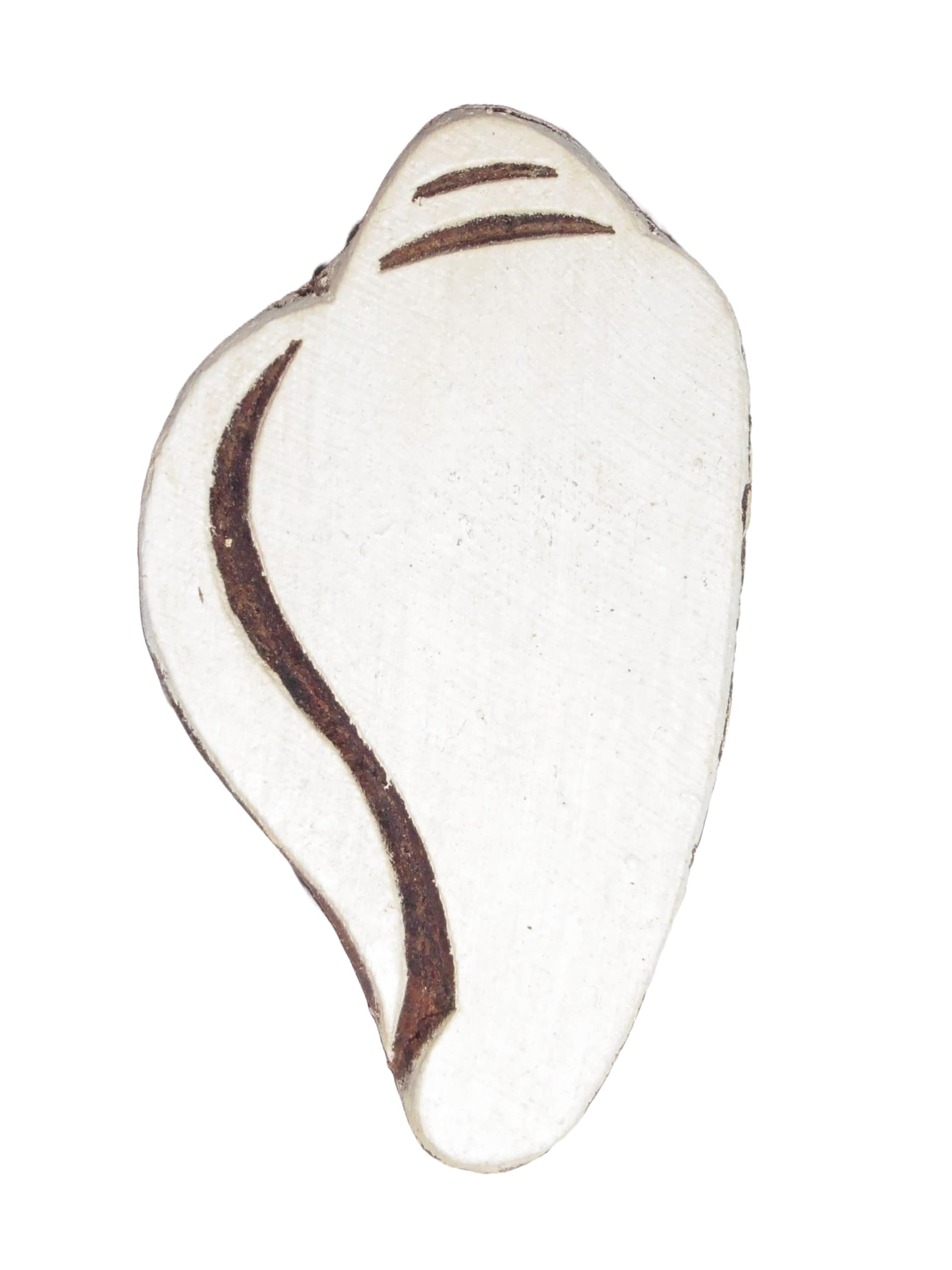 Pilgrims Fair Trade Conch Sea Shell Seaside Shaped Indian Hand Carved Wooden Printing Block Stamp