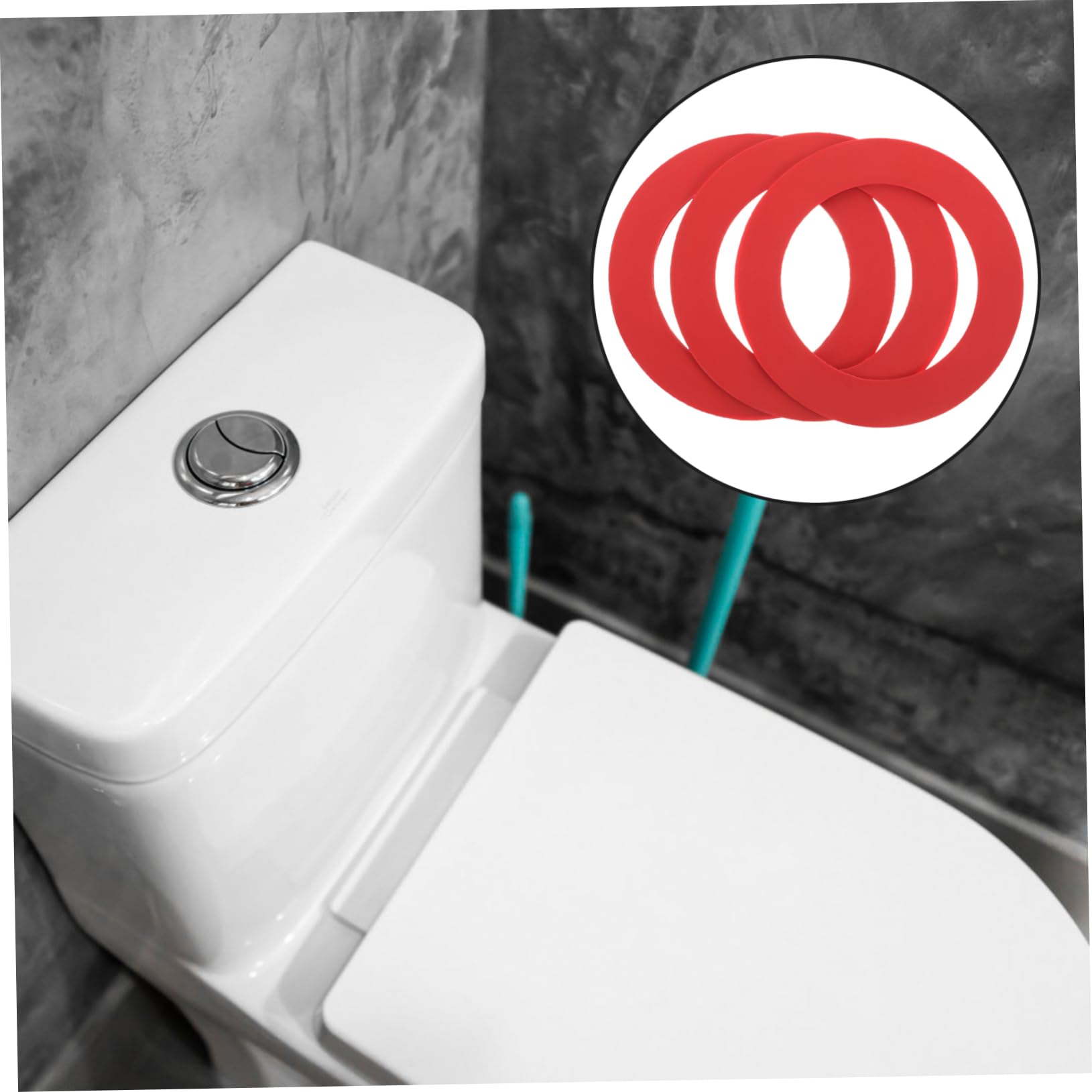 HOMSFOU 4 Set Guarnizione Di Tenuta in Gomma Rondelle Guarnizione Della Valvola Di Scarico Sostituzione Cassetta Del Wc Accessori Da Toilette Rosso Gomma Da Cancellare 3 Pezzi*4
