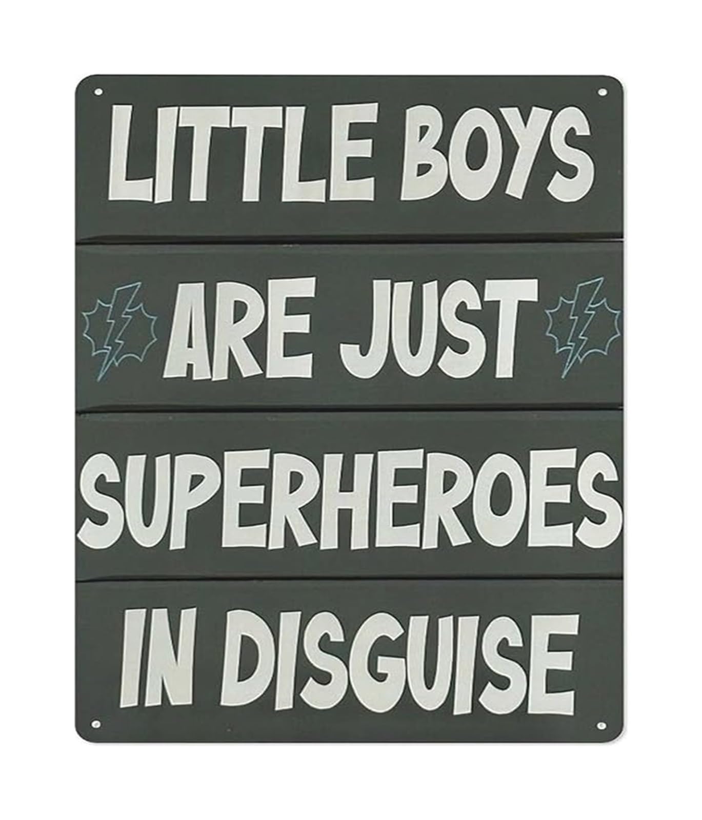 PAJPXPCD Gift for Boy Mom Metal Tin Sign with Superhero Son Quote Little Boys Are Just Rustic Wall-Art for Nursery or Home 8 X 12 inch