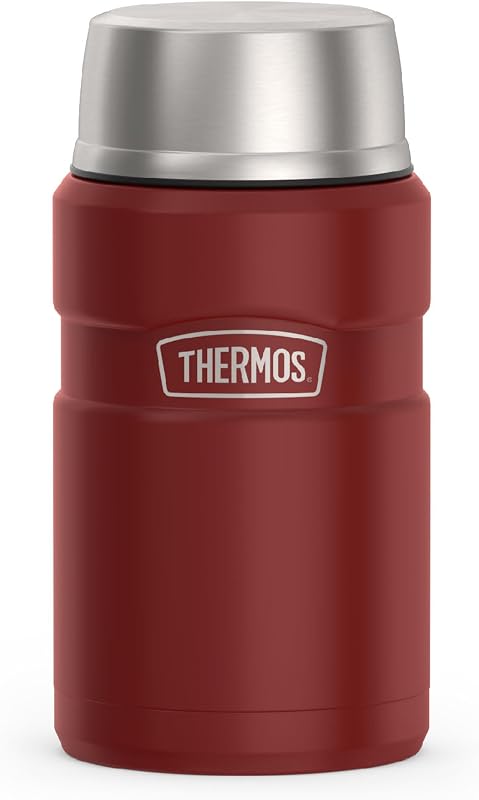 THERMOS Inoxidable King Tarro para alimentos con aislamiento al vacío, 24 onzas, rojo mate