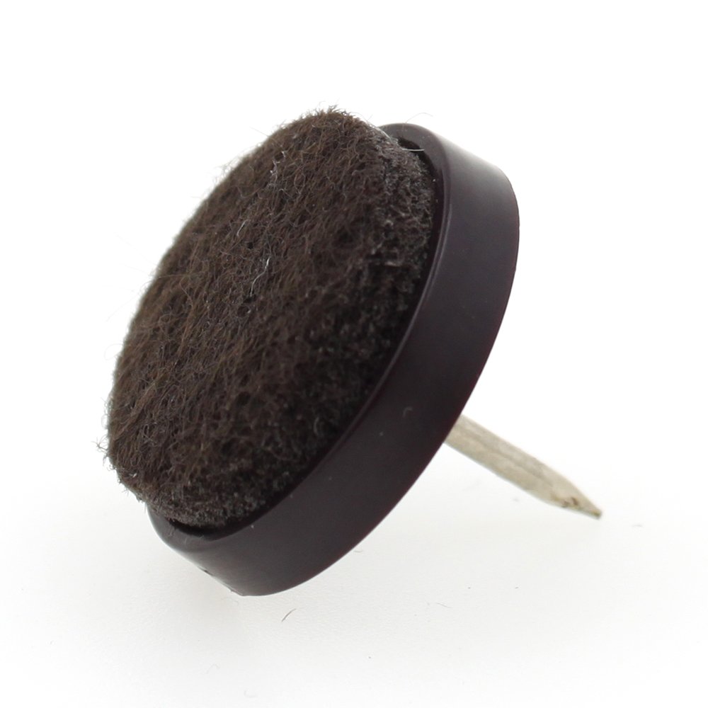 Lifeswonderful Brown 16X Round Nail In Furniture Feet Glides With Felt Pad 20Mm (3/4") By Lifeswonderful®