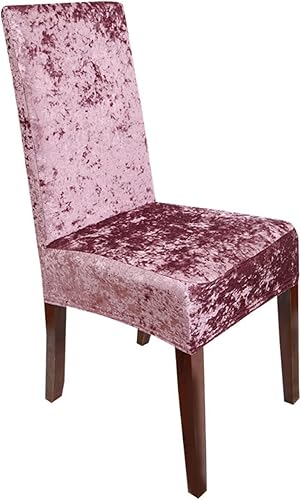 Miniatura 10 de Dining Room Chair Covers Set 2 4 6 8 Velvet Plush Stretch Parson Chair Slipcovers Removable Washable Chair Protector Banquet Hotel Party -Grey-6 PCS