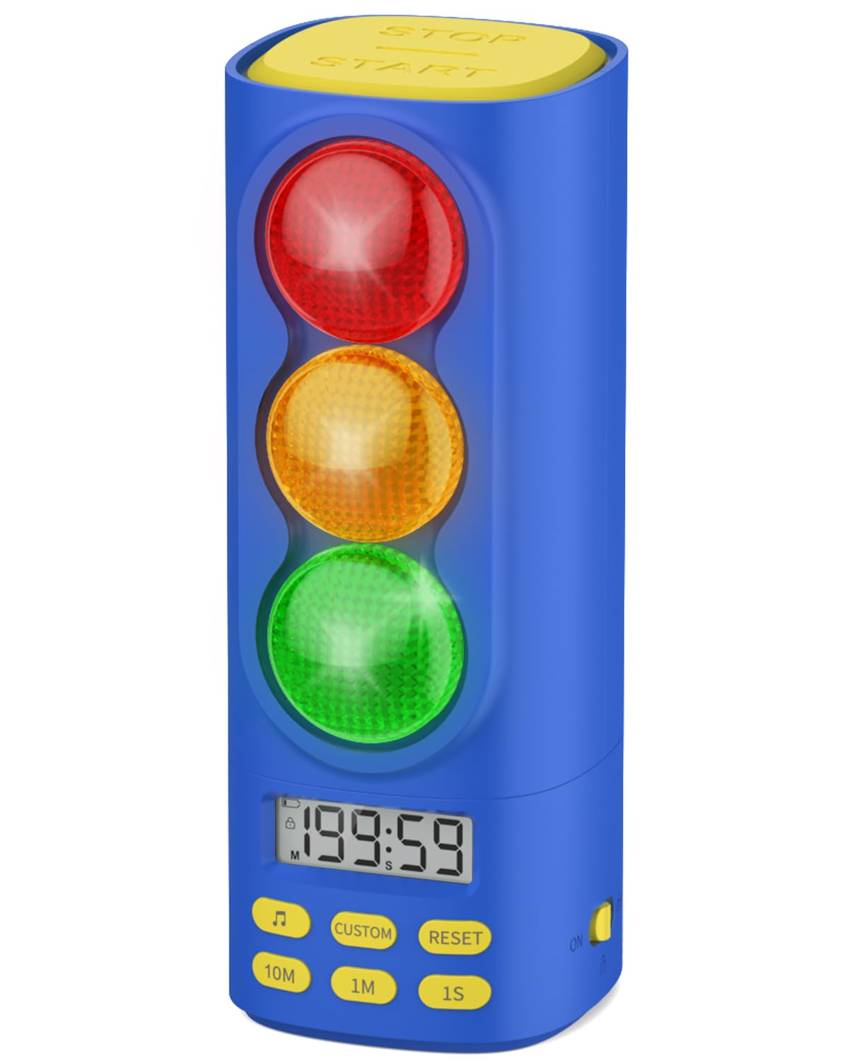 Timer sygnalizacji świetlnej, niestandardowe odliczanie, narzędzie ADHD, głośność i 4 pierścienie | Spotkanie wizualne Klasa Biurko Kuchnia Typ C W zestawie Powrót do szkoły Niebieski