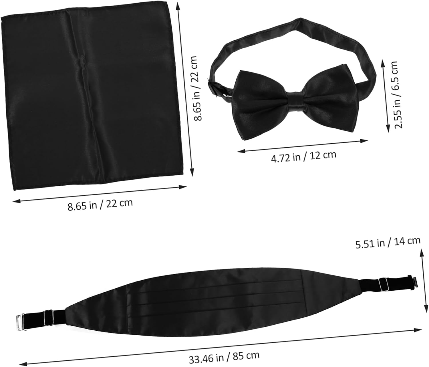 BESTYASH 1set Men Cummerbund Bow Tie and Pocket Satin Formal Attire for Weddings Proms Parties and Special Occasions Design