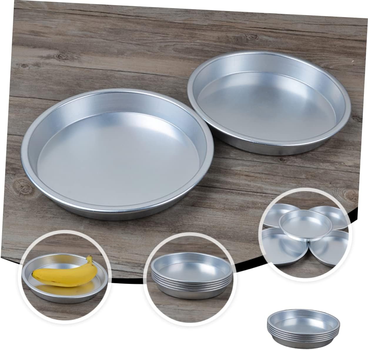 Zerodeko 5Pcs Aluminium Alloy Picnic Plates Multi Purpose Dinner Plates for Bbq Camping and Outdoor Use Snack Trays for Fruits Cookies and Vegetables