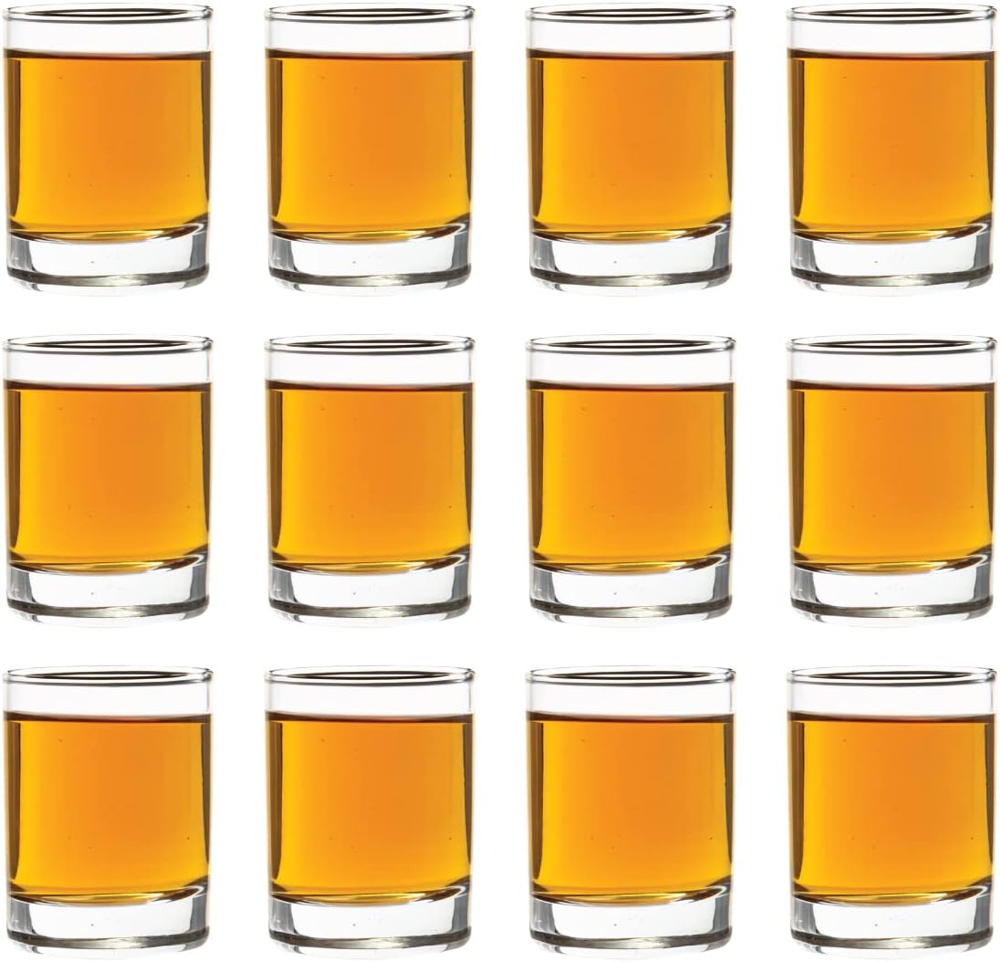 Vikko2.5 Ounce Shot Glasses, Set of 12 Small Liquor Glass, Spirit Glasses, Durable Tequila Bar Glasses For Alcohol and Espresso Shots