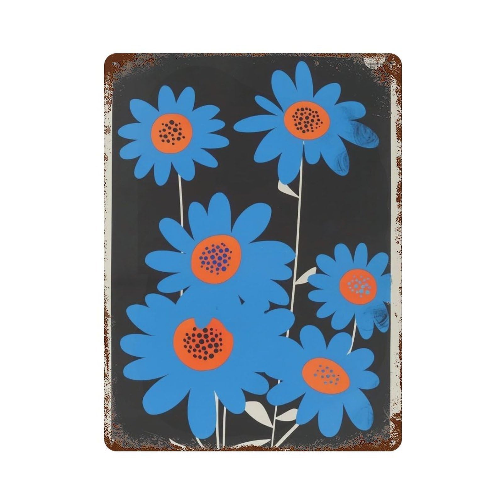 YHGERTKU Yayoi Kusama Flowers 1987 04 Wall Art Retro Iron Vintage Metal Tin Sign Poster Modern Decor for Living Rooms Gift 40x30cm