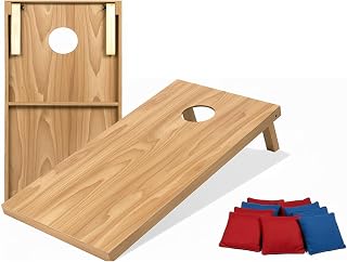 Cornhole Set, 4x2/2x1 Ft Cornhole Boards with 8 Bean Bags,Portable Game Set for Travel Home Office Recreation Tailgate