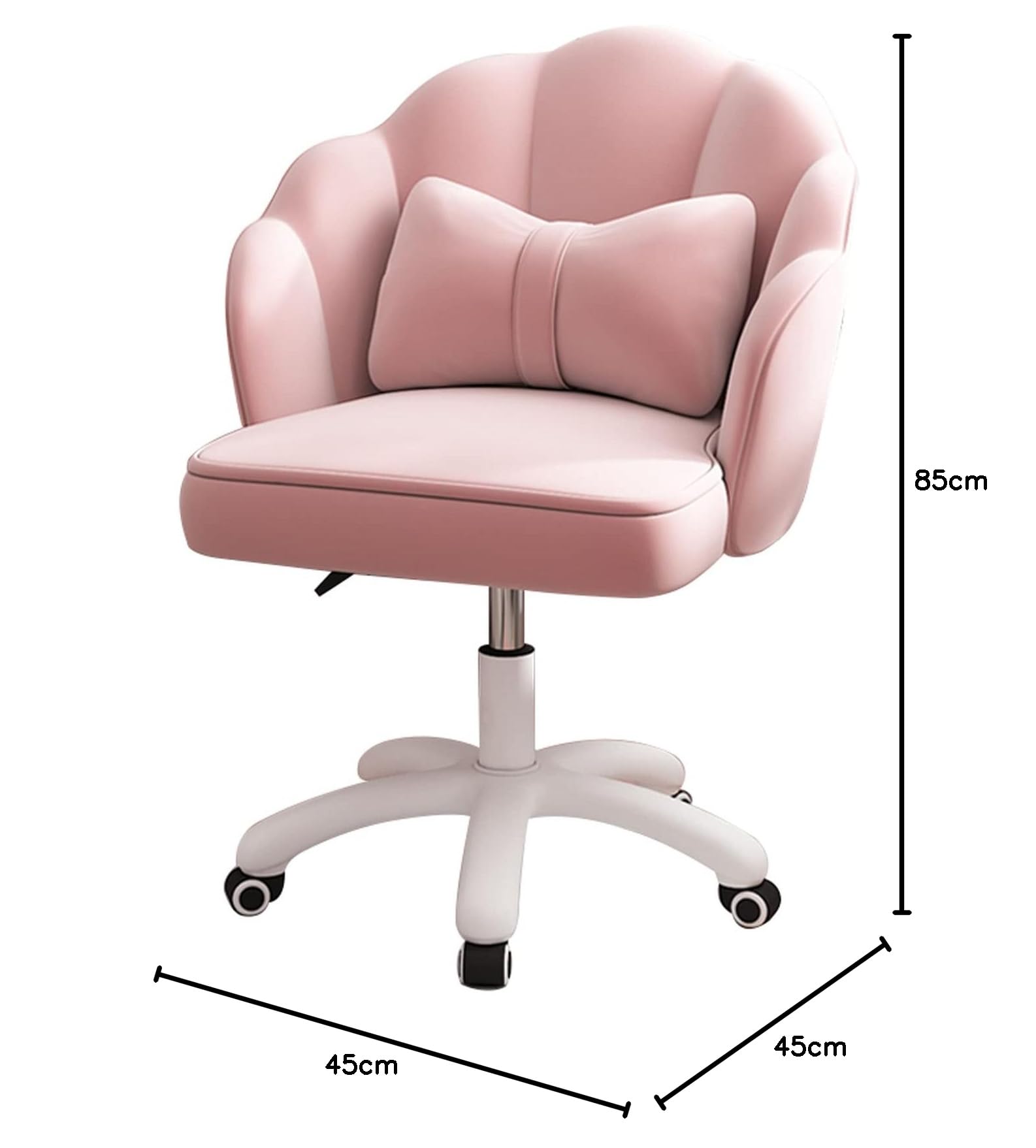 デスクチェア ピンク ベルベット生地