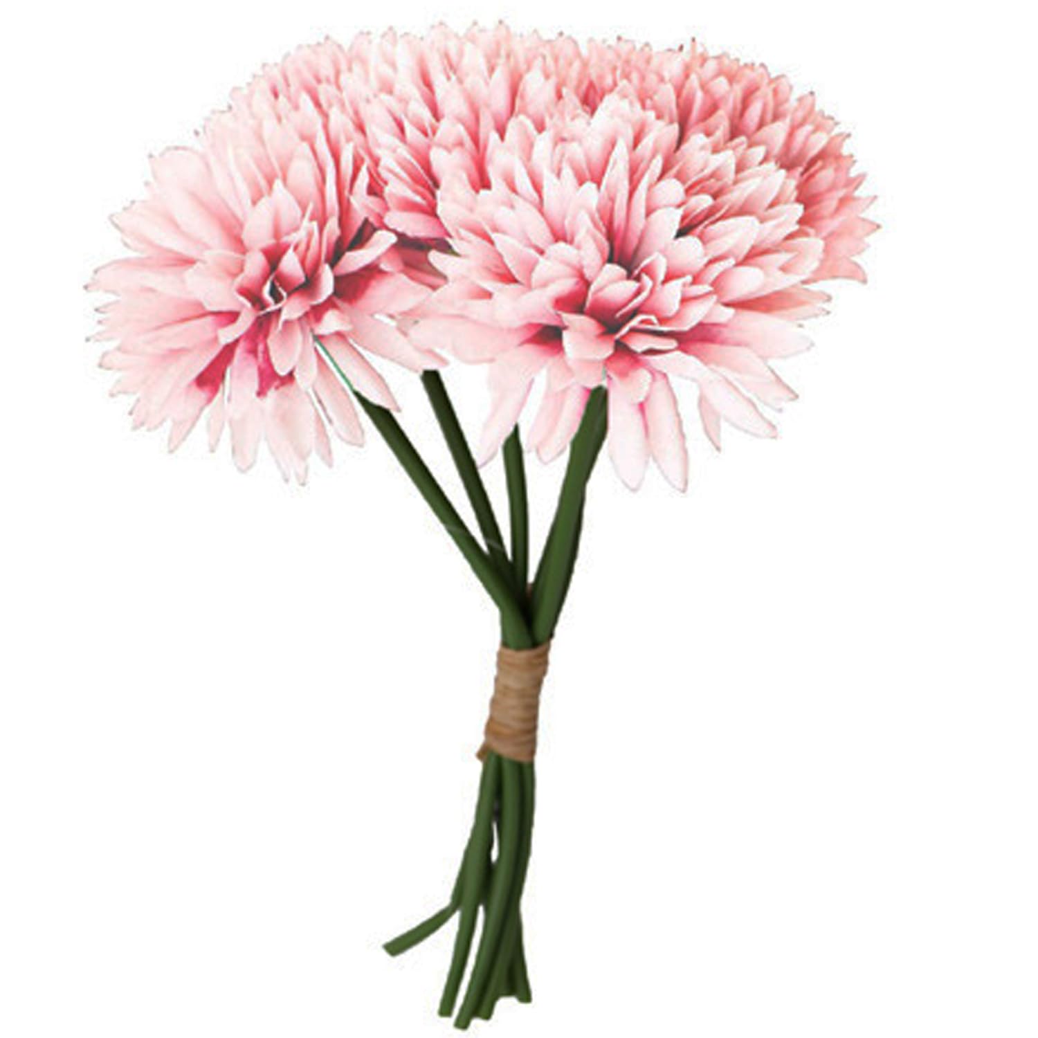 Chaks Pastel Pink Dahlia Flower Bunch – Set of 6 Artificial Dahlia Blooms (26 cm) for Wedding, Table Centrepiece & Home Décor