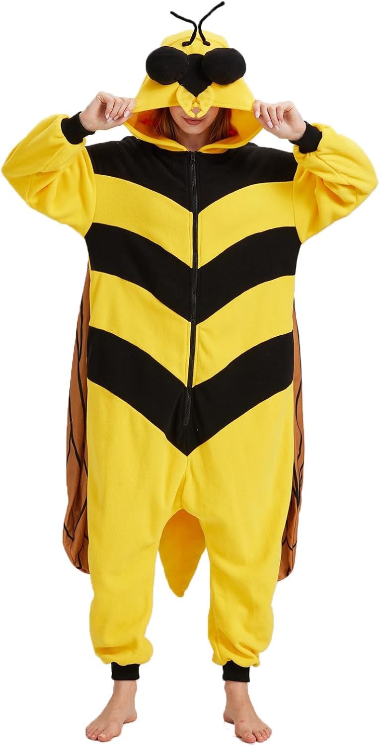 Bee Onesie Pajamas,Bee Costume Animal Costume Adult - Image 3