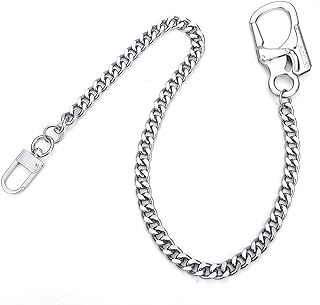 Wallet Chain with Lock Clasps, Hip Hop Punk Gothic Pant Keychain, Heavy Men Biker Chain Suitable for Belt Loop, Purse