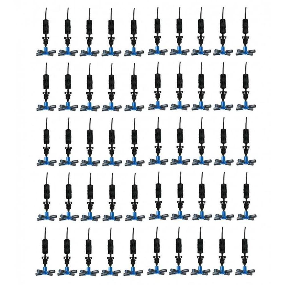 [Pack 50] Nebulizador fogger de 4 Salidas. Sistema de enfriamiento Profesional agrícola por nebulización. Nebulizador de riego con válvula Anti Drenaje. Radio de riego hasta 2mts