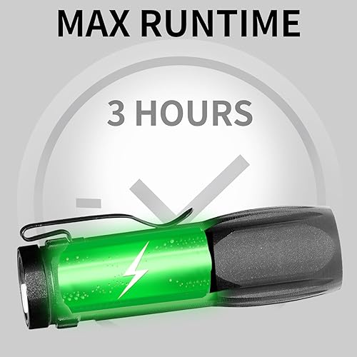 Miniatura 4 de Hilngav Mini linterna LED de bolsillo, paquete de 5, linternas superbrillantes recargables por USB con clip para cinturón, linterna de mano de