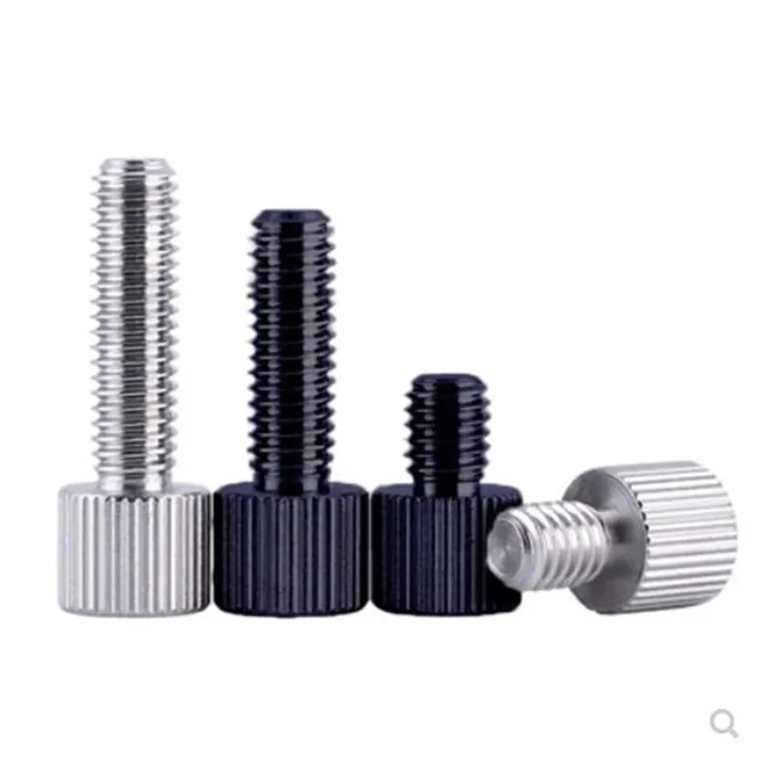 Viti zigrinate a Testa Piatta, Viti A Testa Piatta Zigrinata Nere e Acciaio Inox Misure Multiple Confezione da 5/10 Pz