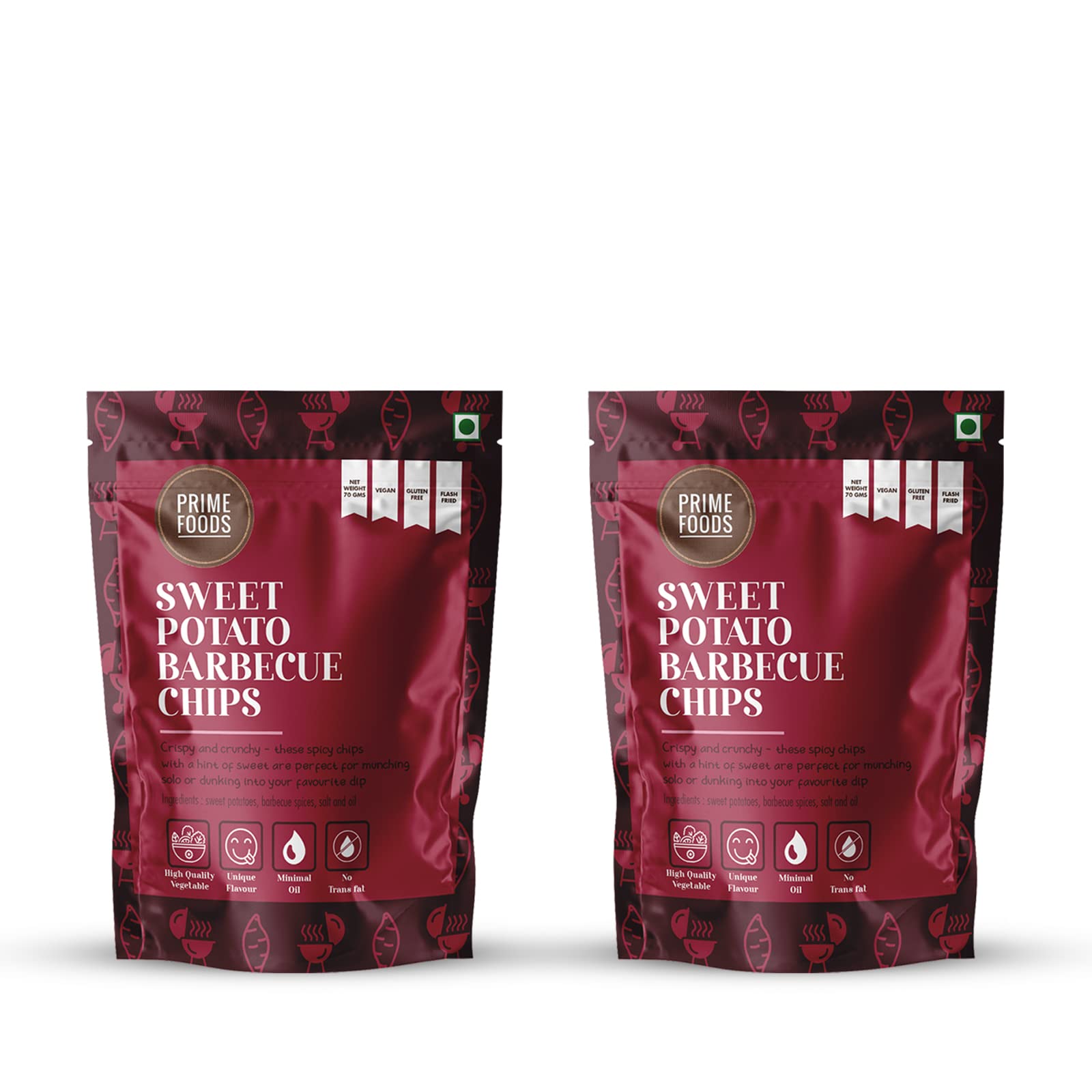 Buy Prime Foods Sweet Potato Barbecue (BBQ) Chips Cri Vacuum Fried Chips Vegan Gluten Free