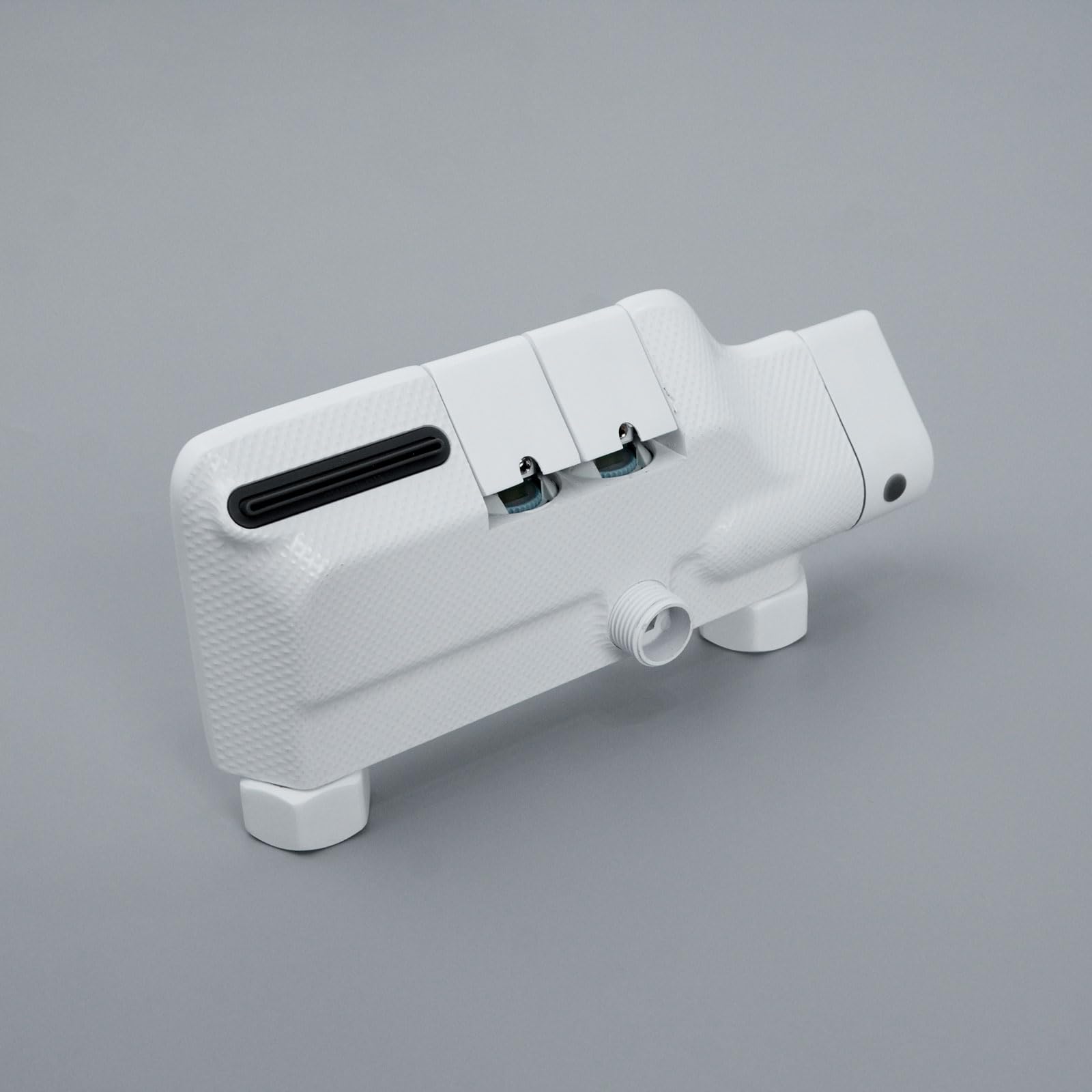 PHASAT Grifo de Bañera Cascada con Ducha de Mano, Grifo Mezclador de Bañera de Pared de Latón con Barra de Ducha Regulable, Mezclador Ducha Montado en La Pared Blanco PTBW16E