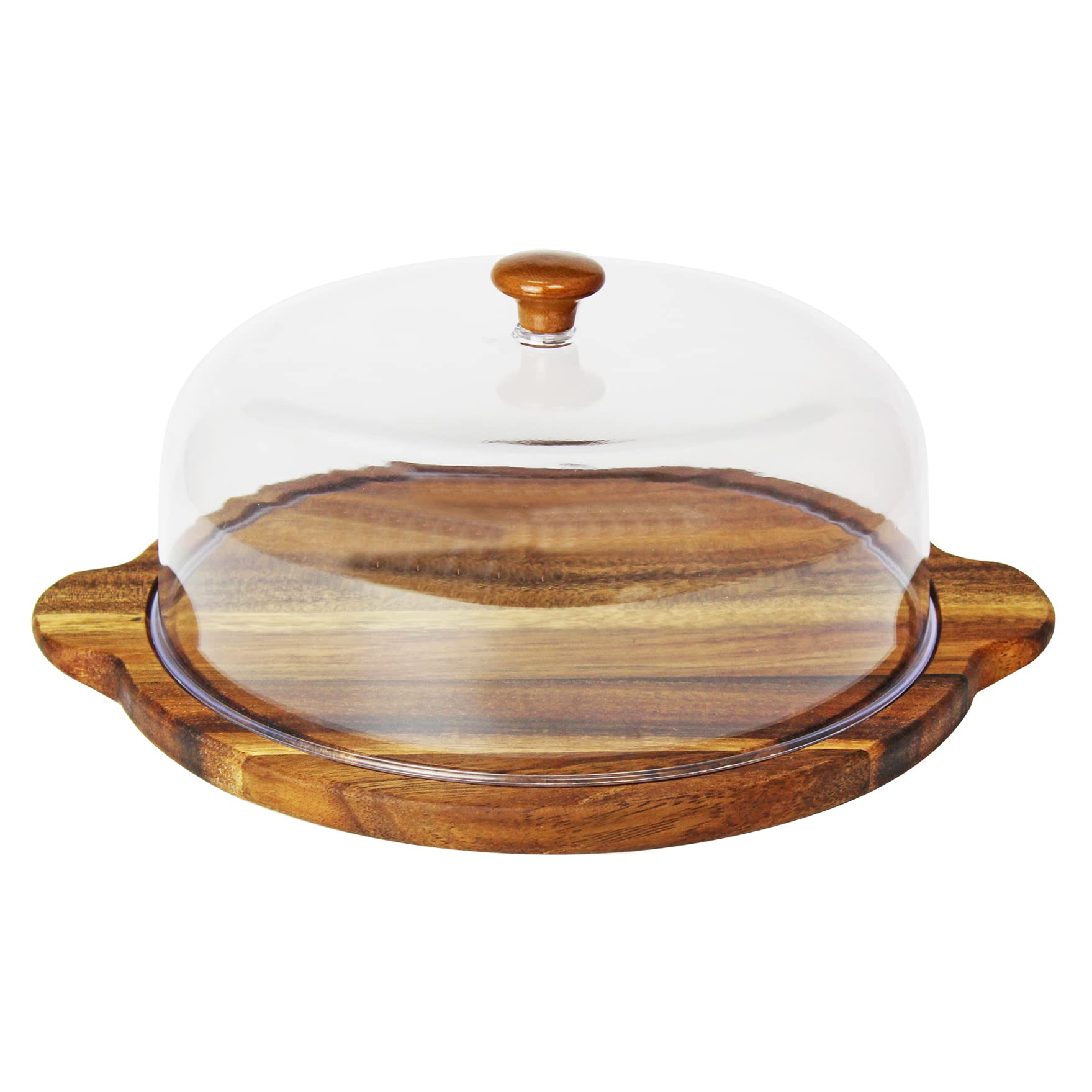 BLACKSTONE Walnut Wood Cheese Platter with Dome, Perfect for Home, Restaurants and Café (WN3020-20cm)