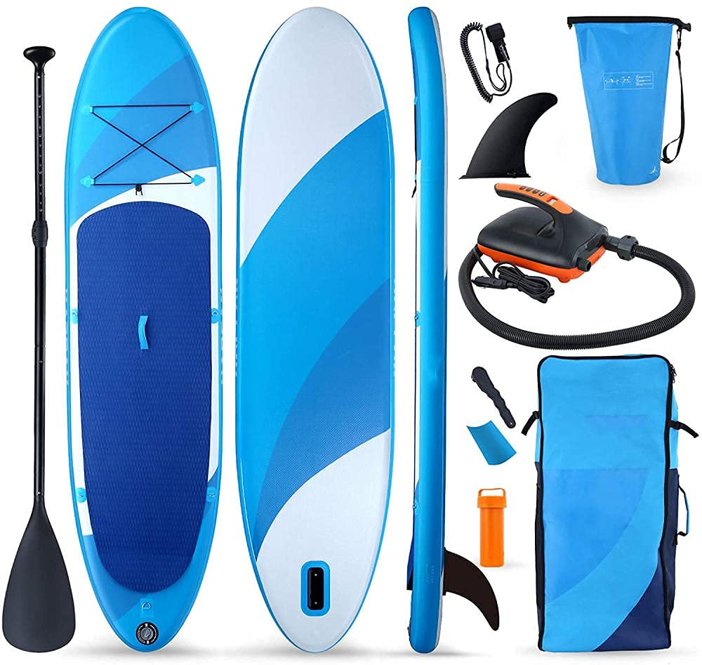 ATAAY Tabla de Paddle Surf Hinchable de 11' x 32 x 6 con Bomba de Aire eléctrica de Alta presión Tabla de Sup con posición Amplia