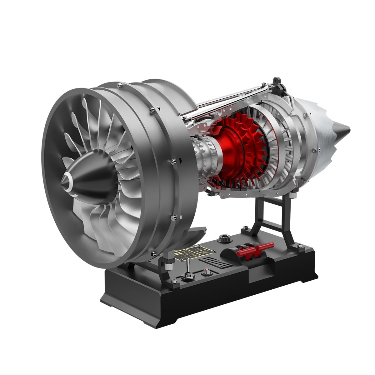 Rcxtechpro Turbofan Engine Dm121 Aircraft Model Kit That Runs, Electric-Powered Aviation Metal Turbojet Engine Diy Assembly Kit Science Education Collectible Gift For Adults (300+Pcs)