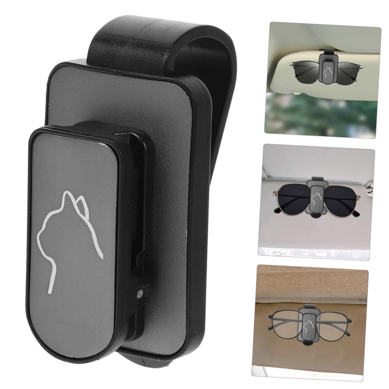 ULTECHNOVO 6pezzi Porta Occhiali da Sole per Auto Clip per Visiera Supporto Compatto e Sicuro per Occhiali e Carte Facile Accesso e Organizzazione Auto