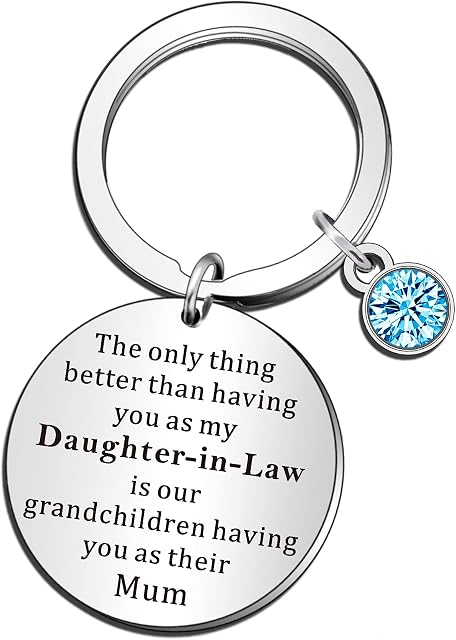 QMVMV Daughter-in-Law Keyring Gifts The Only Thing Better Than Having You As Daughter-in-Law is Our Grandchildren Having You As Mum Christmas Birthday Wedding Gift Daughter in Law Keychain