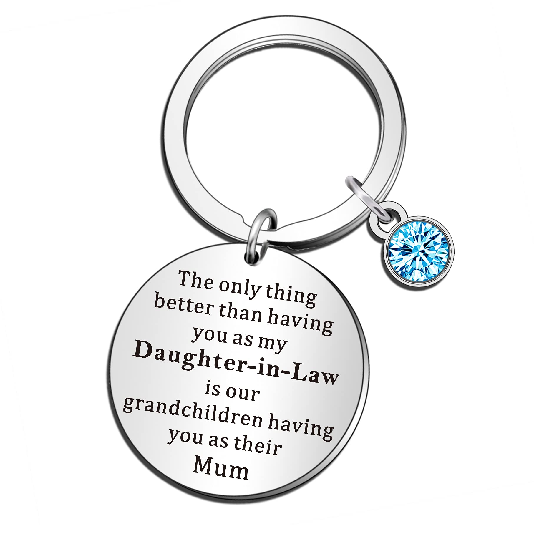 Qmvmv Women's Silver Daughter-In-Law Keyring Gifts The Only Thing Better Than Having You As Daughter-In-Law Is Our Grandchildren Having You As Mum Christmas Birthday Wedding Gift