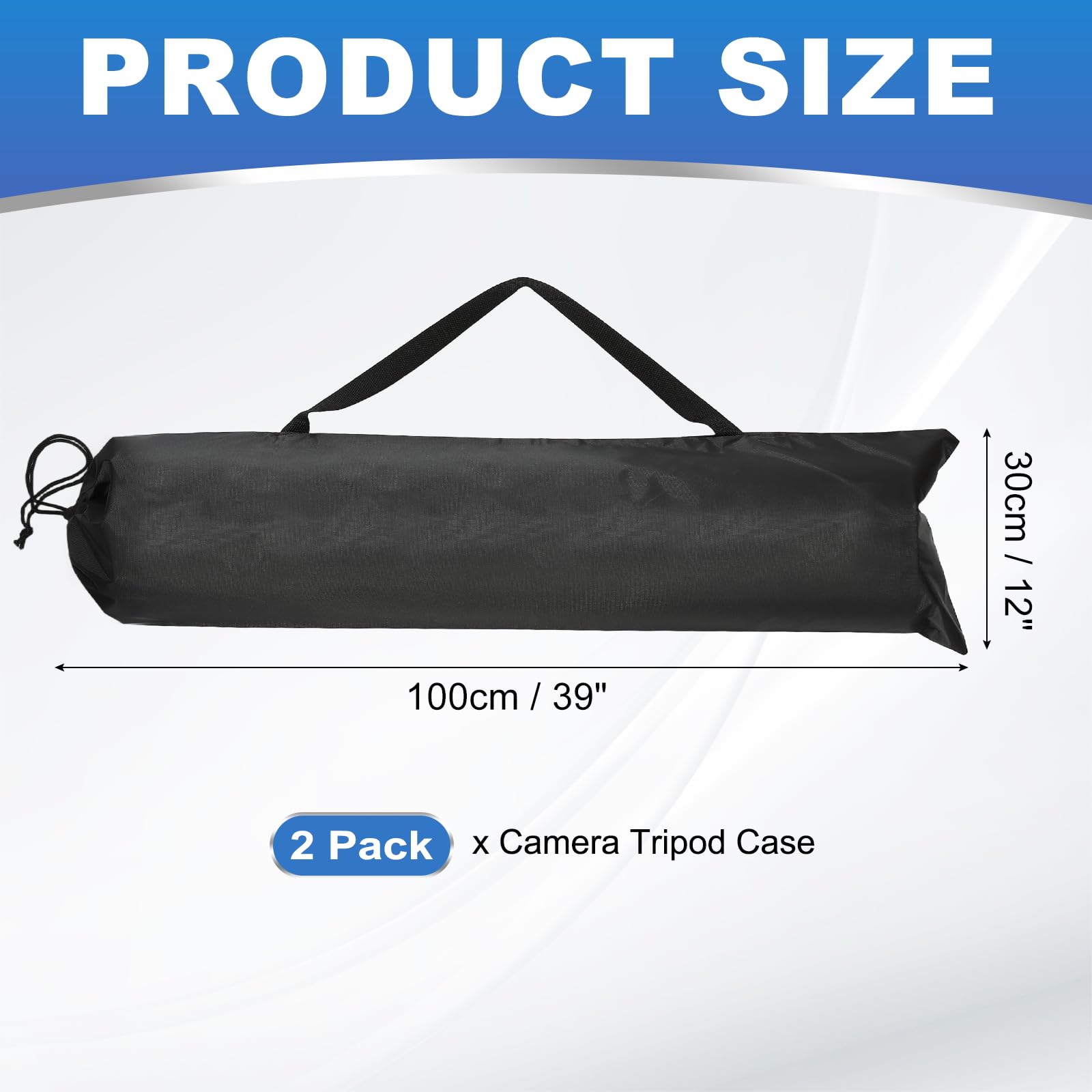 PATIKIL 100cm x 30cm Custodia Da Trasporto Per Treppiede, 2 Custodie Per Treppiede Da Fotocamera In Tessuto Oxford Imbottito Per Attrezzatura Fotografica Supporto Microfono, nero