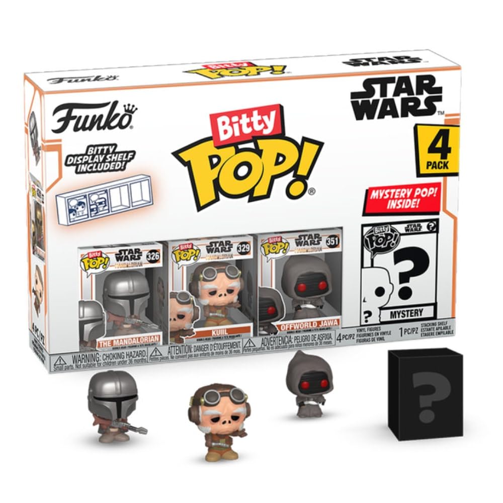 Funko Bitty Pop!: Mandalorian - The Mandalorian ™, Bitty Pop! Kuiil ™, Bitty Pop! Offworld Jawa ™, Y Un Misterio Bitty Pop! Figura - 0,9 Pulgadas (2,2 cm) Coleccionables - Idea de Regalo