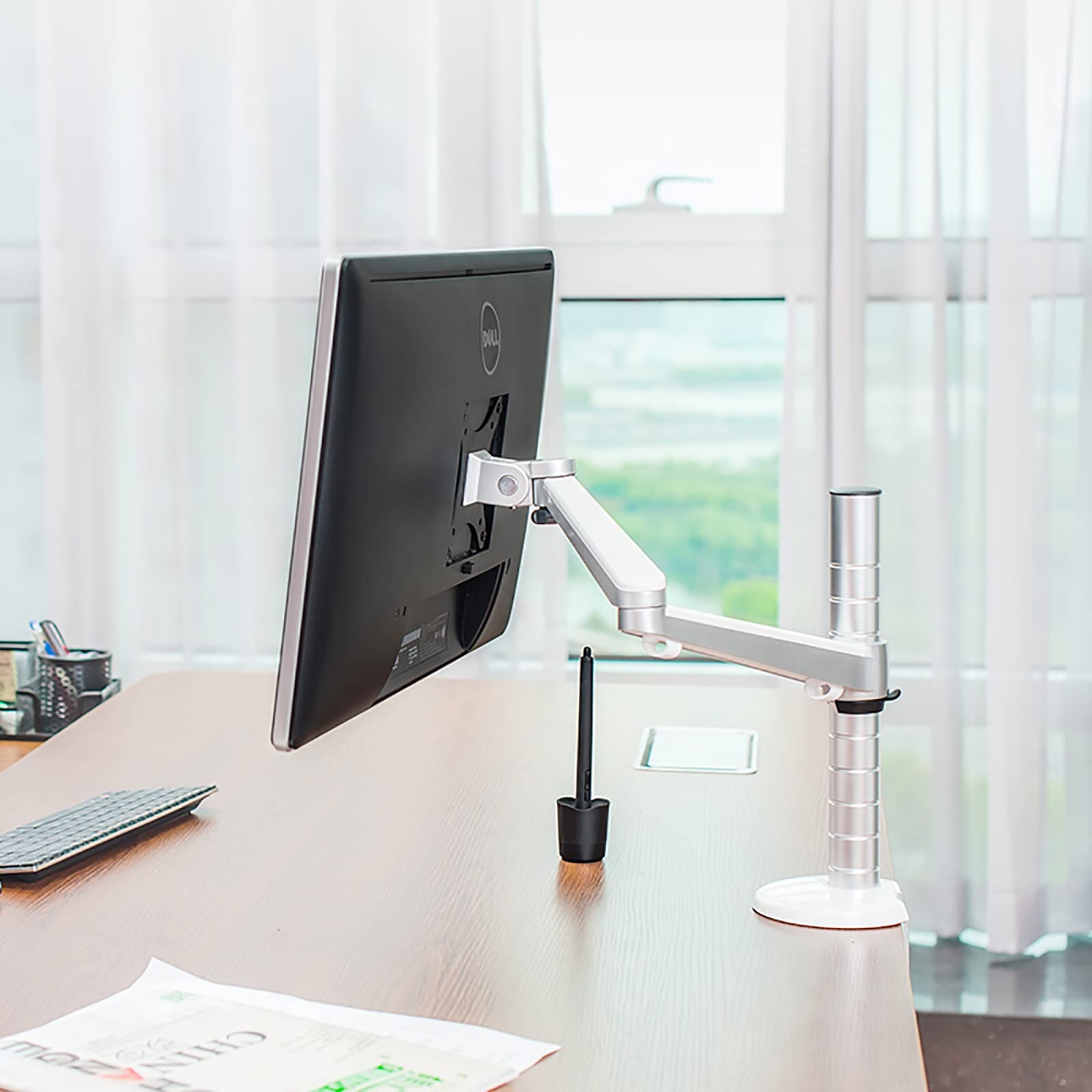 asdchZen Monitor Mount,Full Motion Articulating Aluminum Monitor Arm,Monitor Stand Mount Fit 10 To 32 Inch Flat/Curved Lcd Computer Screens