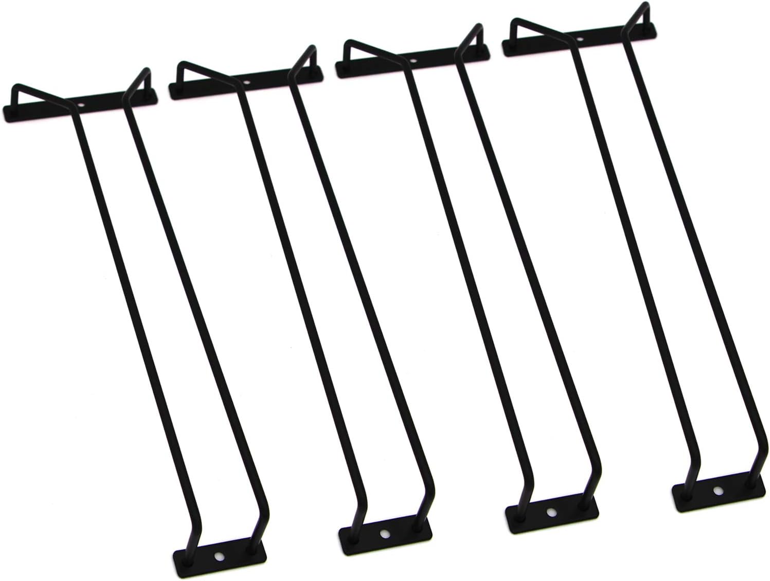 RedDreamer 14-Inch Black Wine Glass Rack, Under Cabinet Wine Glass Holder Stainless Steel Chrome Finish Stemware Rack – Hanging Stemware Holder for Cabinet Kitchen Bar, Set of 4